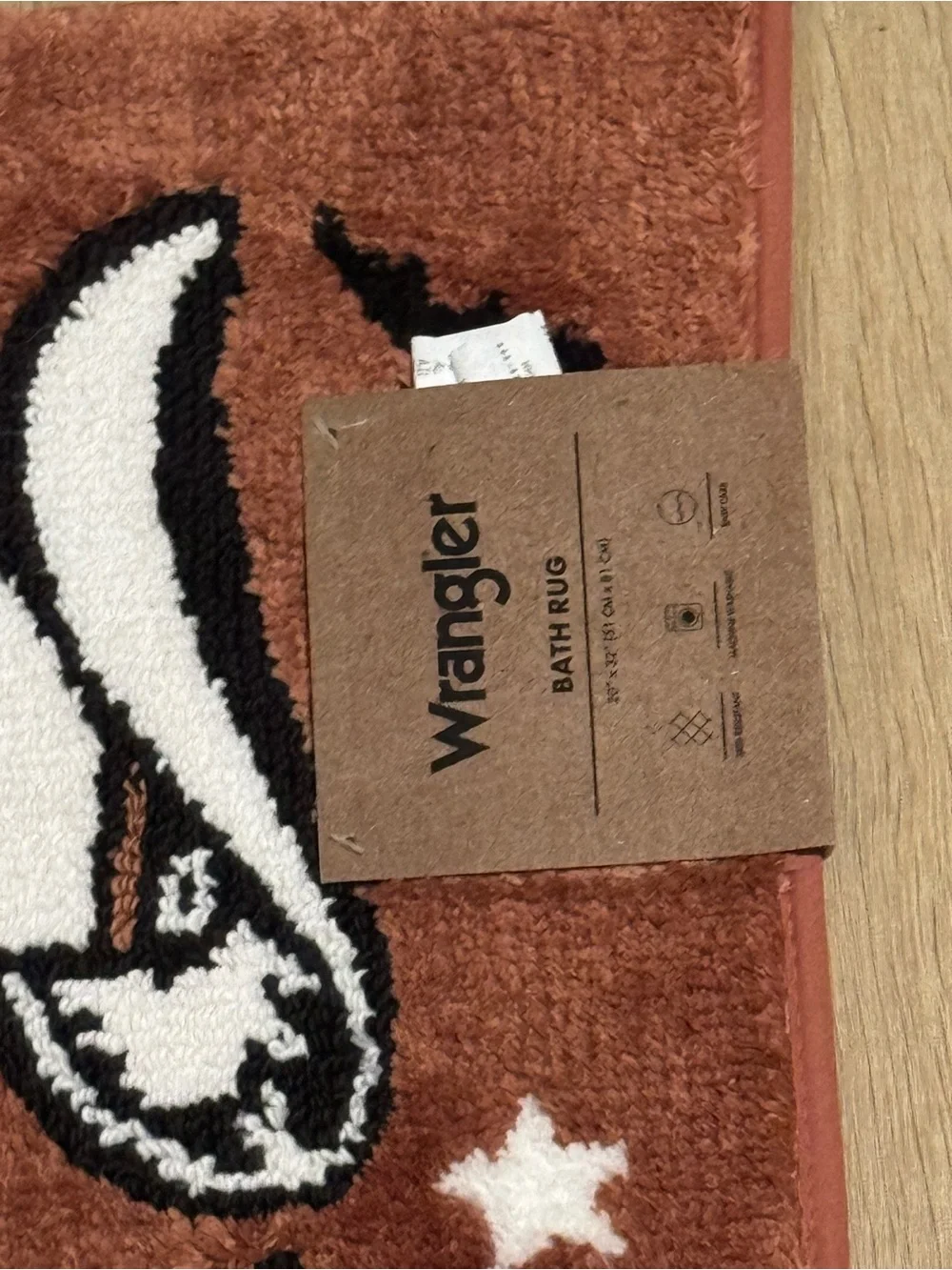 Wrangler Rust Orange and White Halloween Ghost bath mat Rug